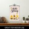 G128 Combo Pack Garden Flag Hanger 14IN & Garden Flag Hello Spring 3 Bee Gnomes 12x18IN Printed Double Sided Burlap Fabric
